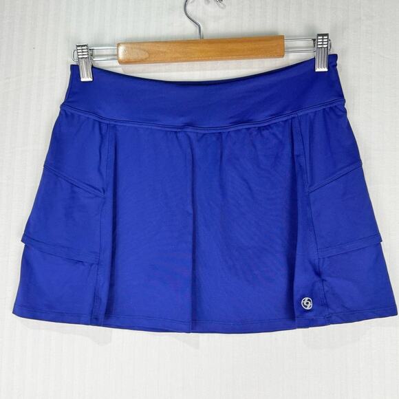 Lija Athletic Tank/Skirt Set Orange Top Navy Blue Bottom Golf Tennis Size Medium - Picture 6 of 9